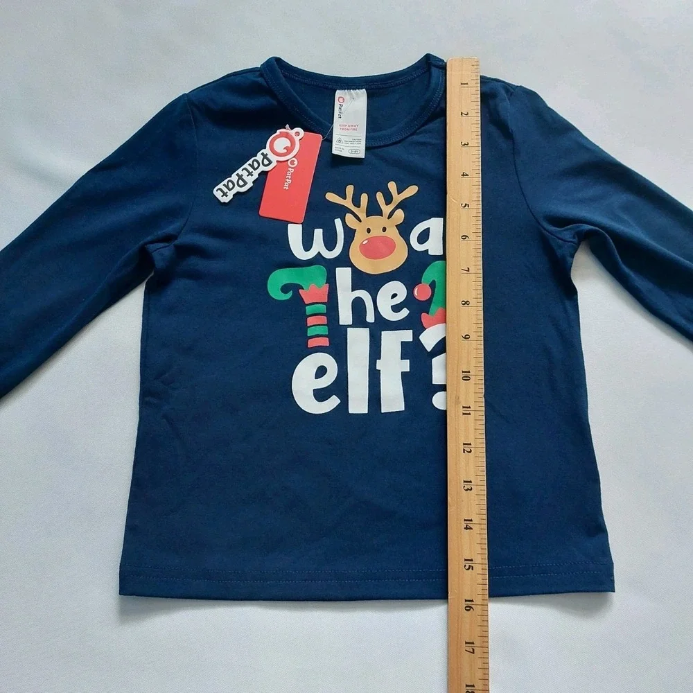PatPat  Kids Pajama Set Christmas Two Piece Navy White Size 3 -‎ 4